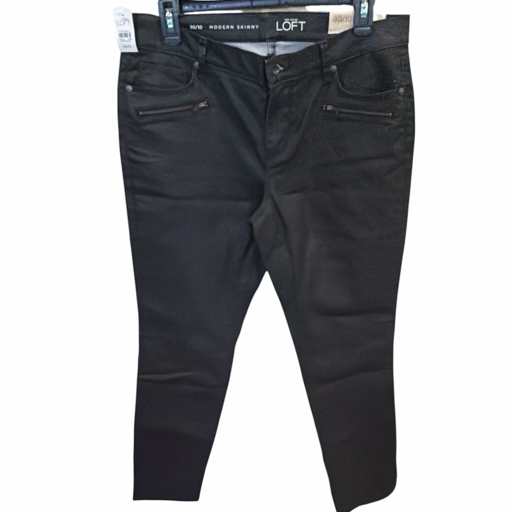 LOFT Black Modern Skinny Coated Jeans
